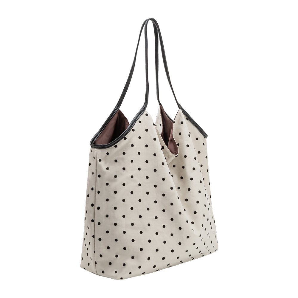 Très Grand Cabas Satin à Pois Ivoire Sylvie vue du produit 2