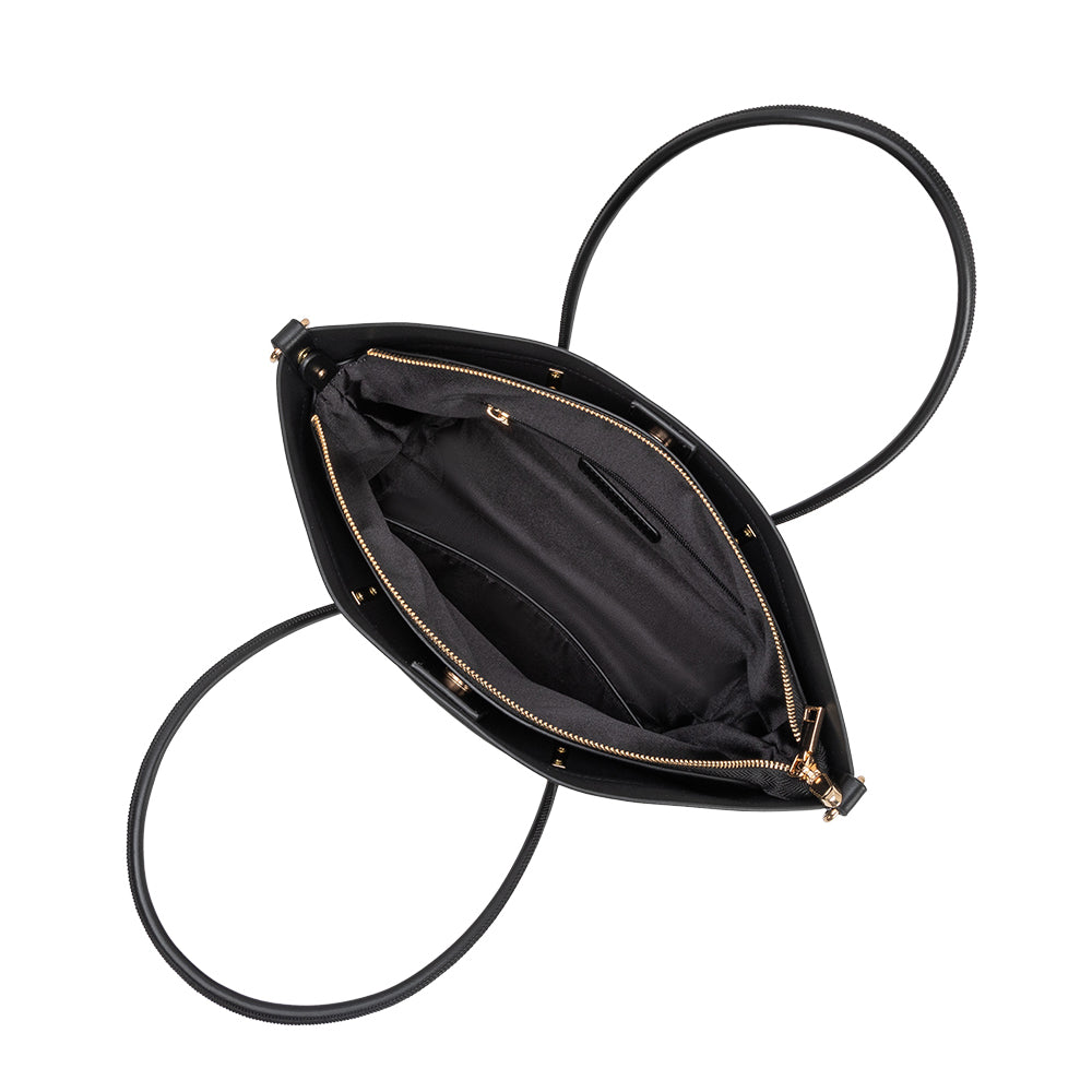 Grand Cabas Double Anse et Sangle Noir Jeanne vue du produit 4
