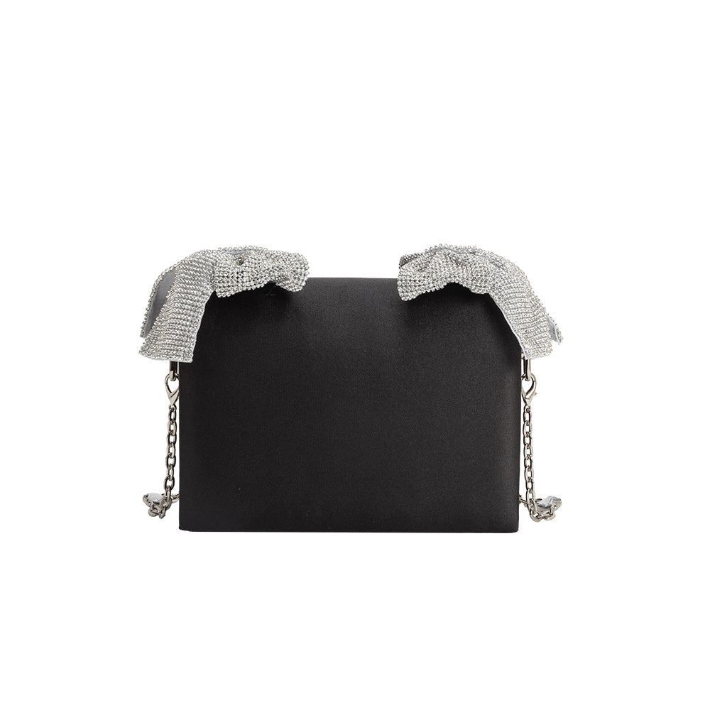 Pochette Nœuds Strass Noir Bertille vue du produit 3