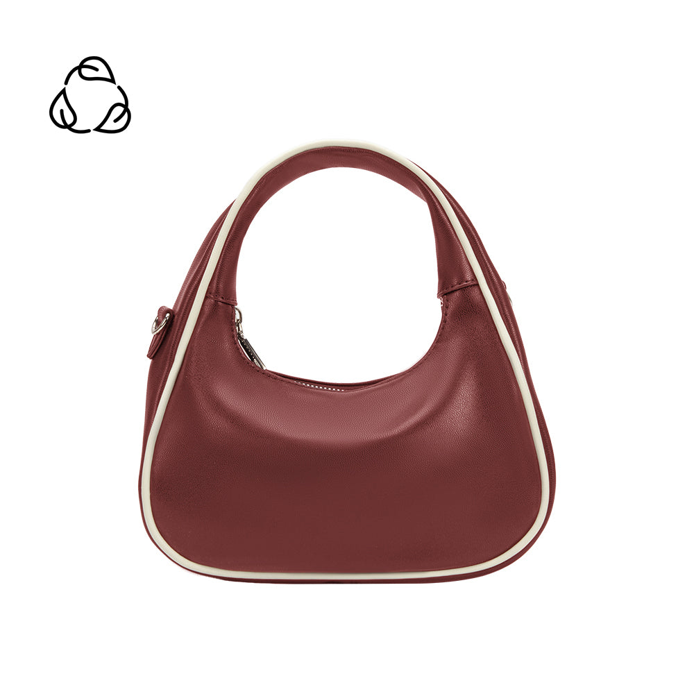 Petit Sac Bandoulière Bordure Contrastée Bordeaux Léa vue du produit 1