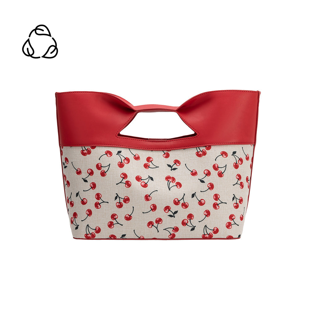 Grand Cabas Toile Imprimée Cerise Rouge Célestine vue du produit 1