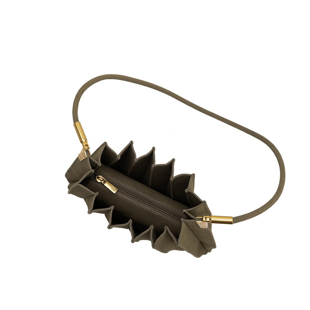 Sac Porté Épaule Plissé Suédine Olive Daphné vue du produit 6