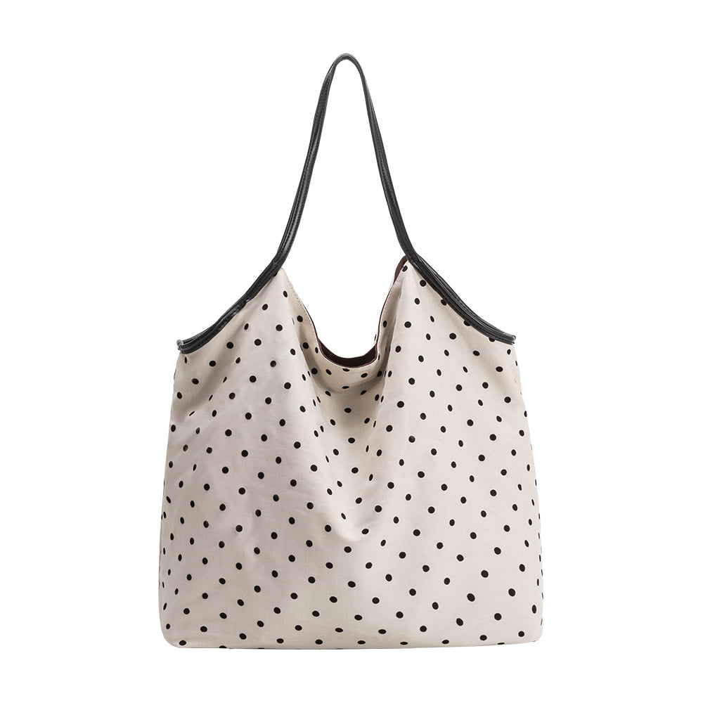 Très Grand Cabas Satin à Pois Ivoire Sylvie vue du produit 1