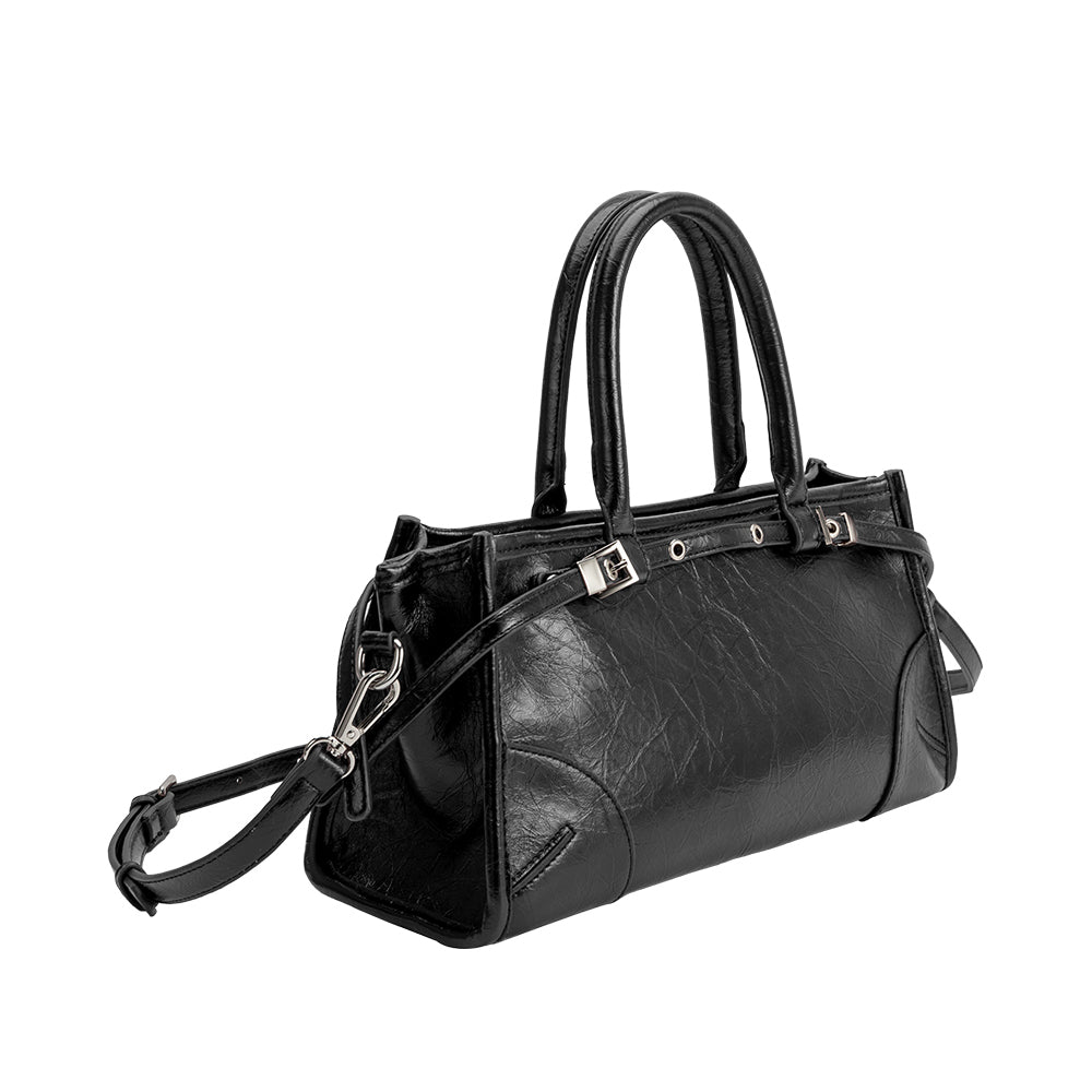 Sac Porté Main Froissé Noir Sidonie vue du produit 2