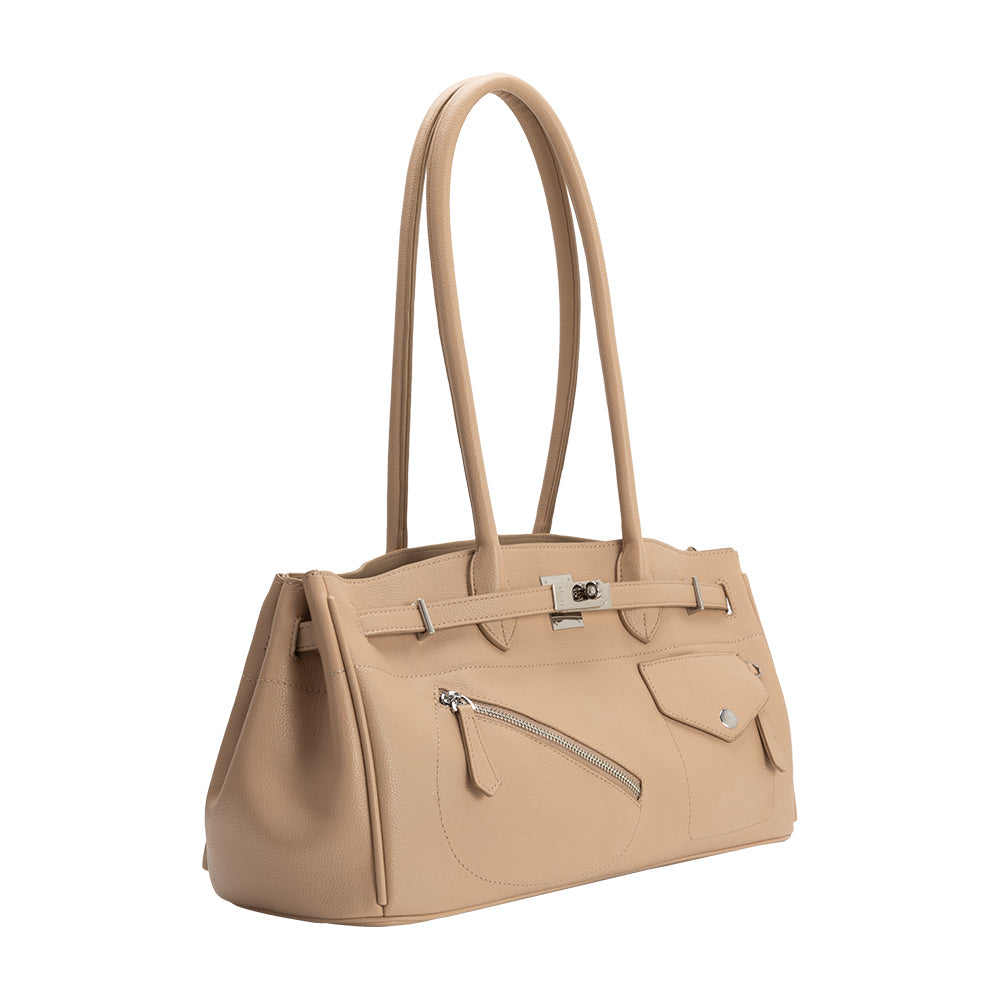 Grand Sac Épaule Ouvert Poches Extérieures Nude Inès vue du produit 2