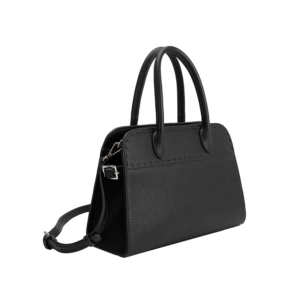 Sac Porté Main Trois Compartiments Noir Albertine vue du produit 2