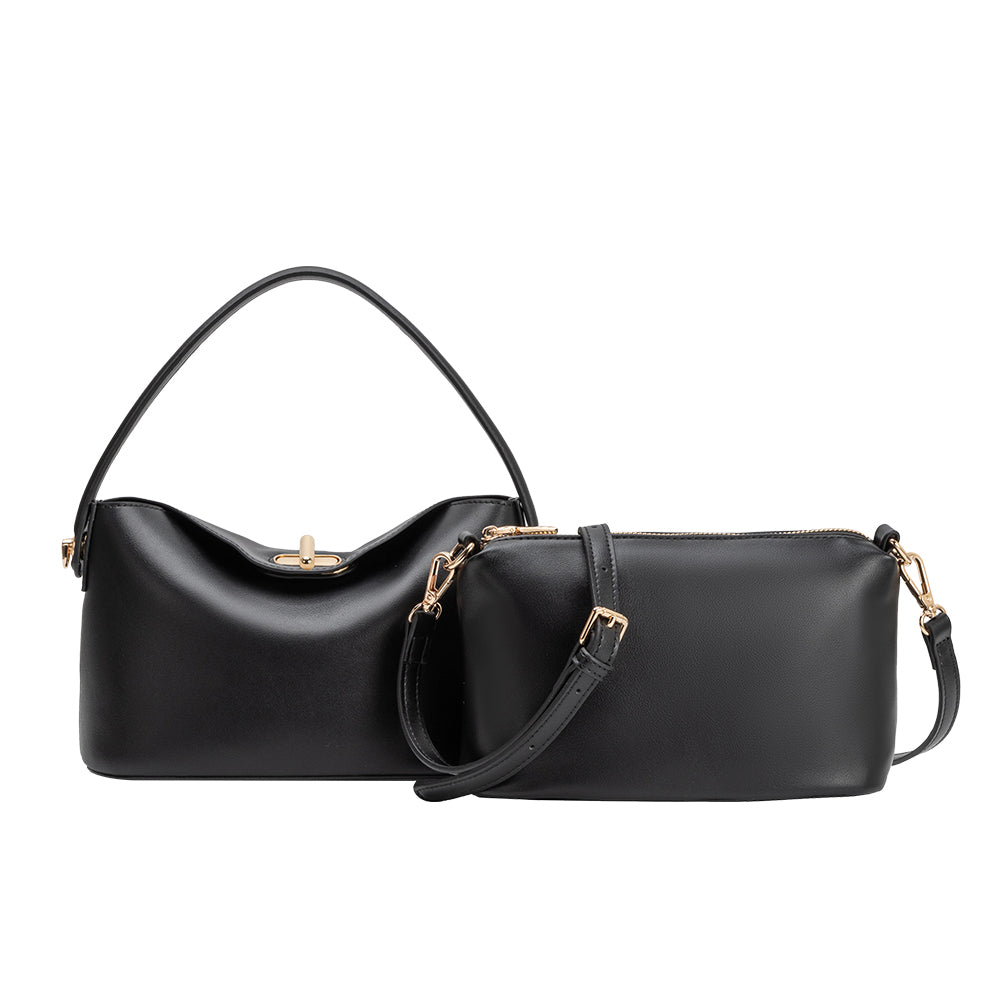Sac Porté Main Souple Noir Georgette vue du produit 4