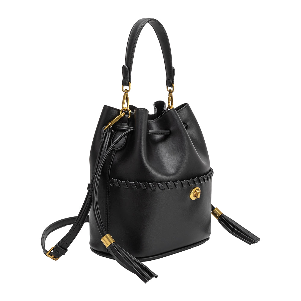 Sac Seau Cordon et Pompon Noir Constance vue du produit 2