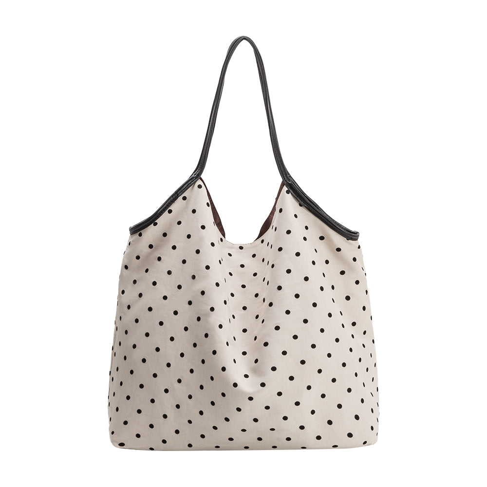 Très Grand Cabas Satin à Pois Ivoire Sylvie vue du produit 3