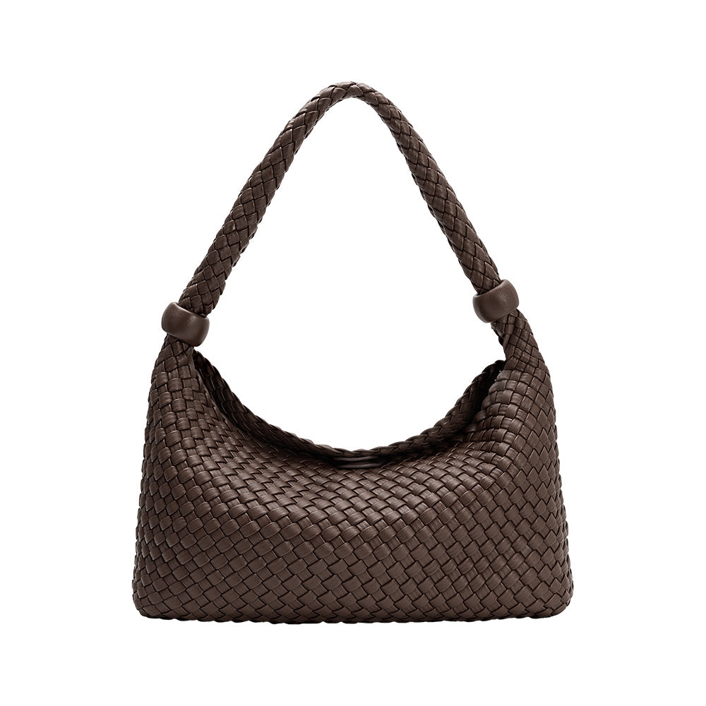 Sac Porté Épaule Tissé Perles Café Flore vue du produit 1