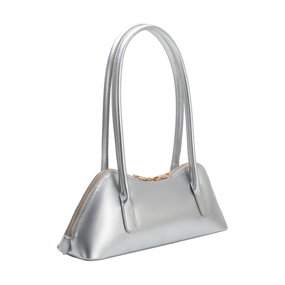Sac Baguette Double Anse Argent Gervaise vue du produit 2
