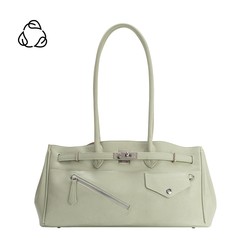 Grand Sac Épaule Ouvert Poches Extérieures Vert d'Eau Ève vue du produit 1