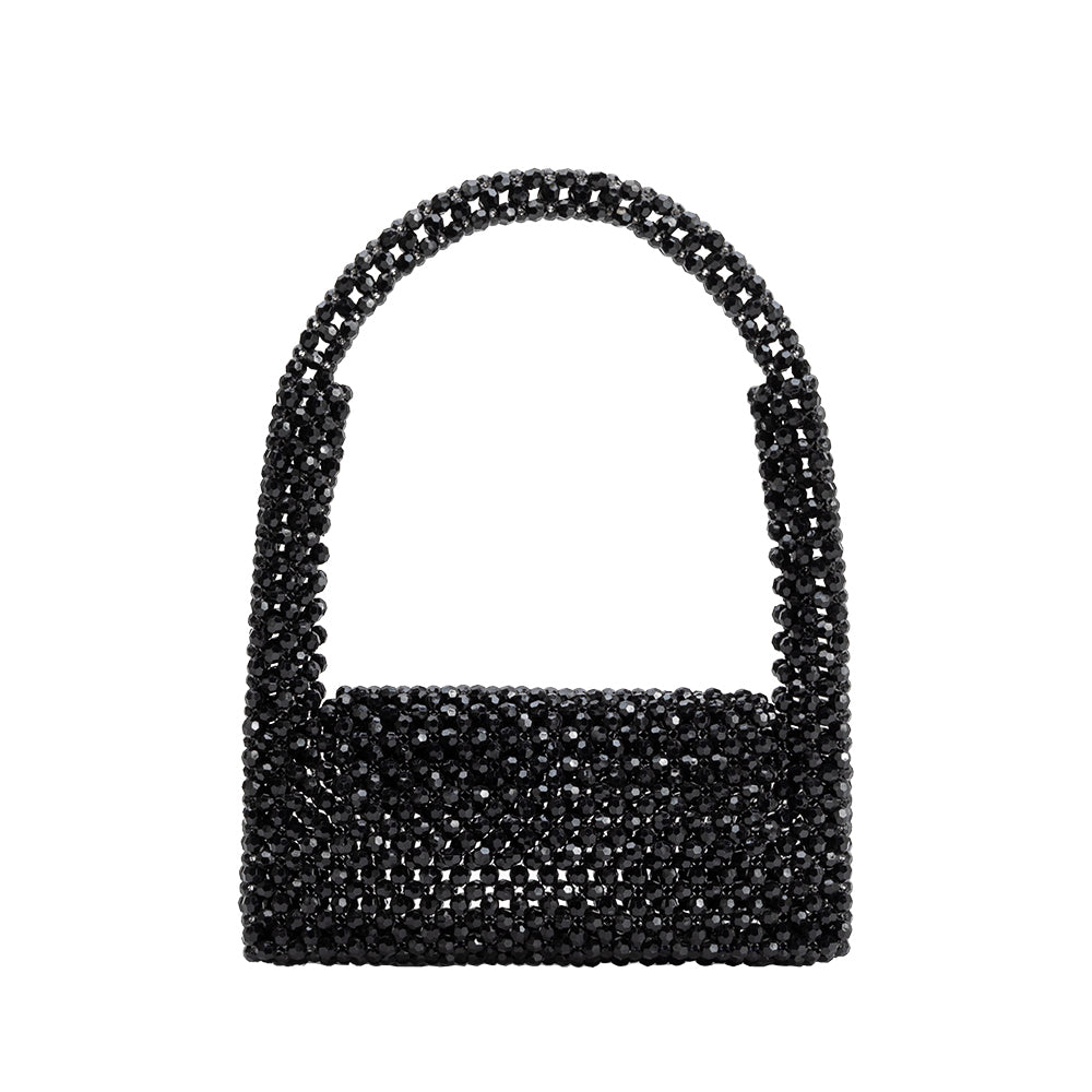 Petit Sac Perlé à Rabat Noir Antoinette vue du produit 1