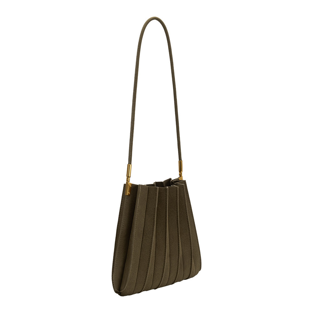 Sac Porté Épaule Plissé Suédine Olive Daphné vue du produit 2