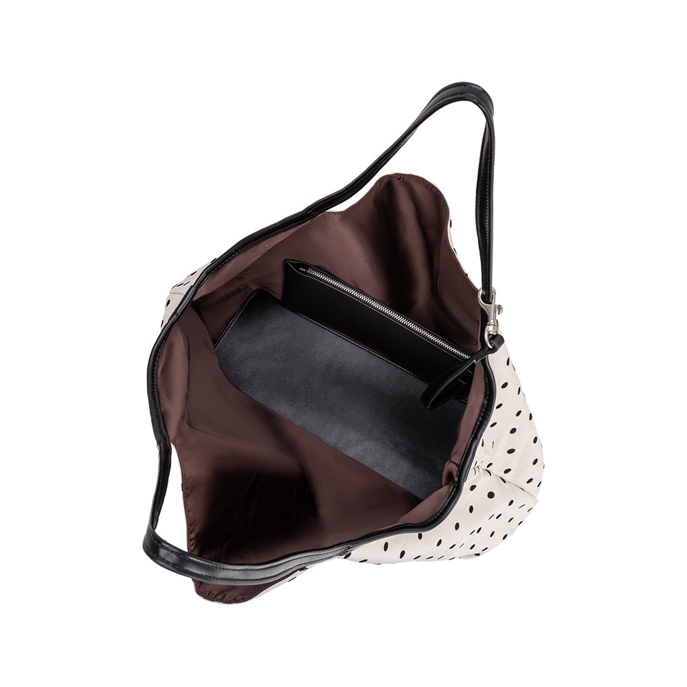 Très Grand Cabas Satin à Pois Ivoire Sylvie vue du produit 6