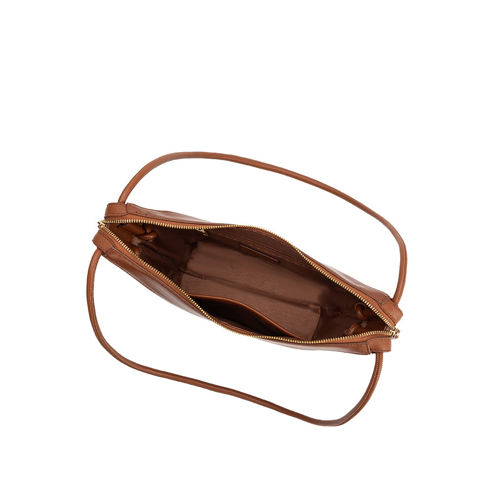 Sac Porté Épaule Grainé Bordure Lisse Cognac Amélie vue du produit 4