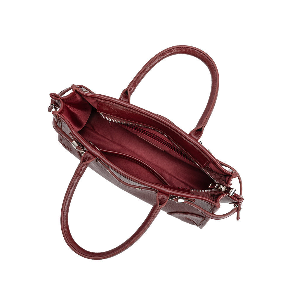 Sac Porté Main Froissé Bordeaux Zélie vue du produit 4