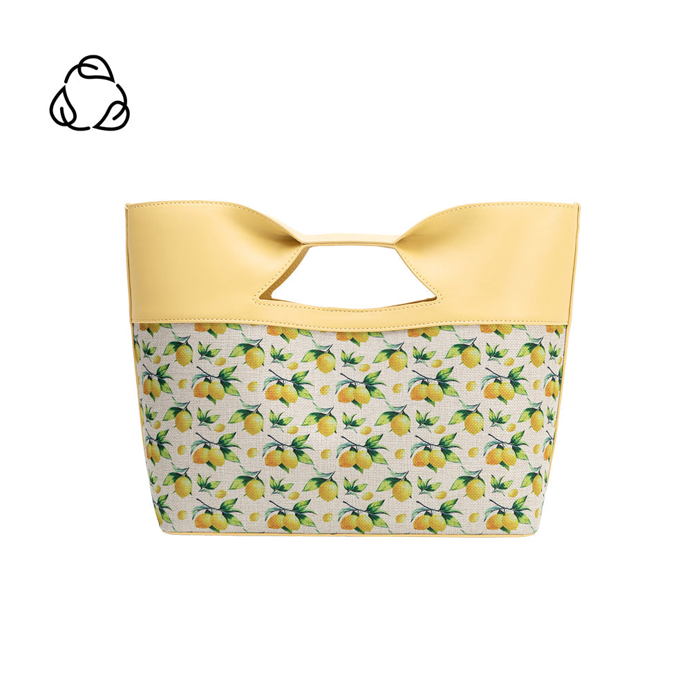 Grand Cabas Toile Imprimée Citron Jaune Rose vue du produit 1