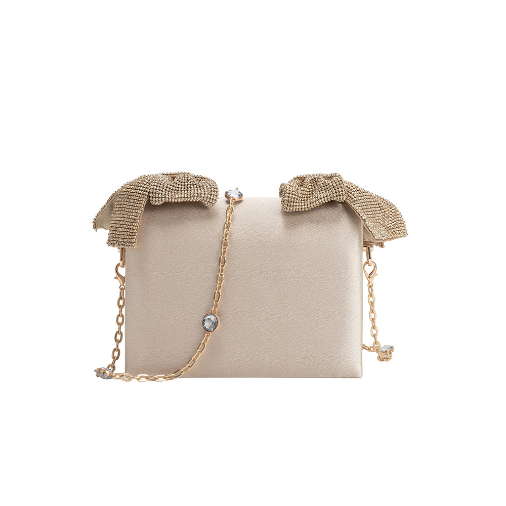Pochette Nœuds Strass Champagne Aveline vue du produit 1