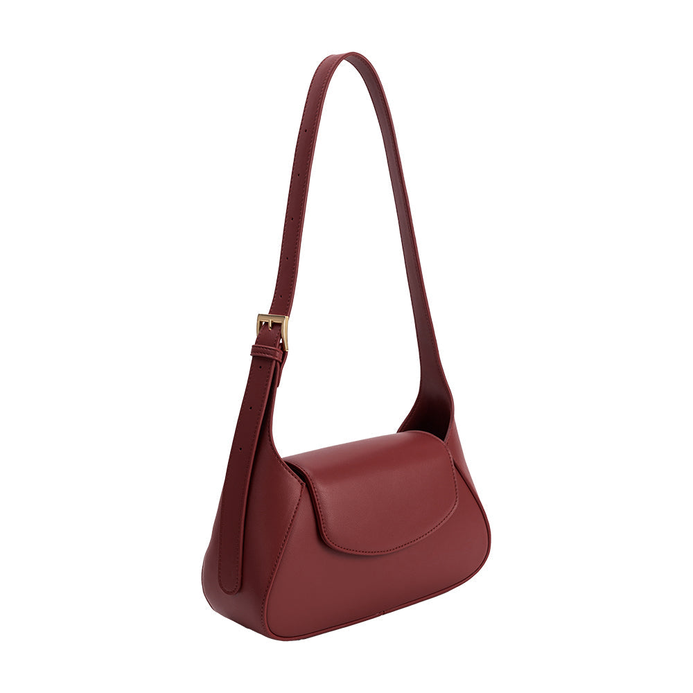Petit Sac Porté Épaule Épuré Bordeaux Laure vue du produit 2