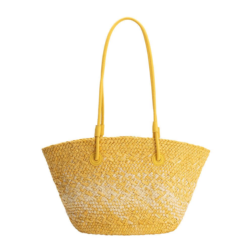 Grand Cabas Paille Jaune Estelle vue du produit 1