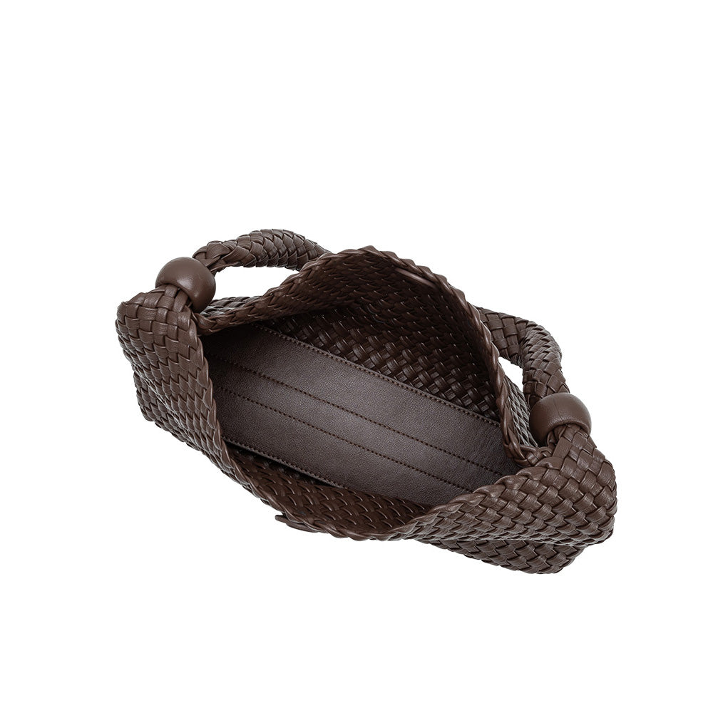 Sac Porté Épaule Tissé Perles Café Flore vue du produit 6