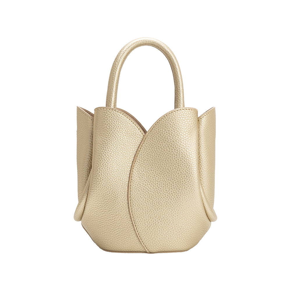 Mini Sac Tulipe Métallisé Doré Agathe vue du produit 3
