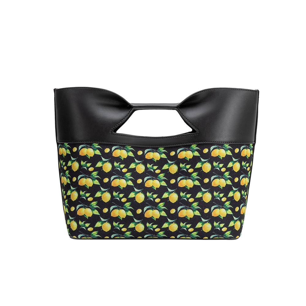 Grand Cabas Toile Imprimée Citron Noir Élise vue du produit 3