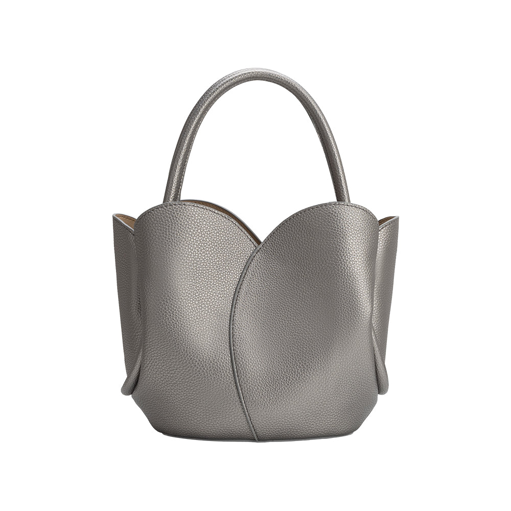 Sac à Main Tulipe Grainé Étain Athénaïs vue du produit 3