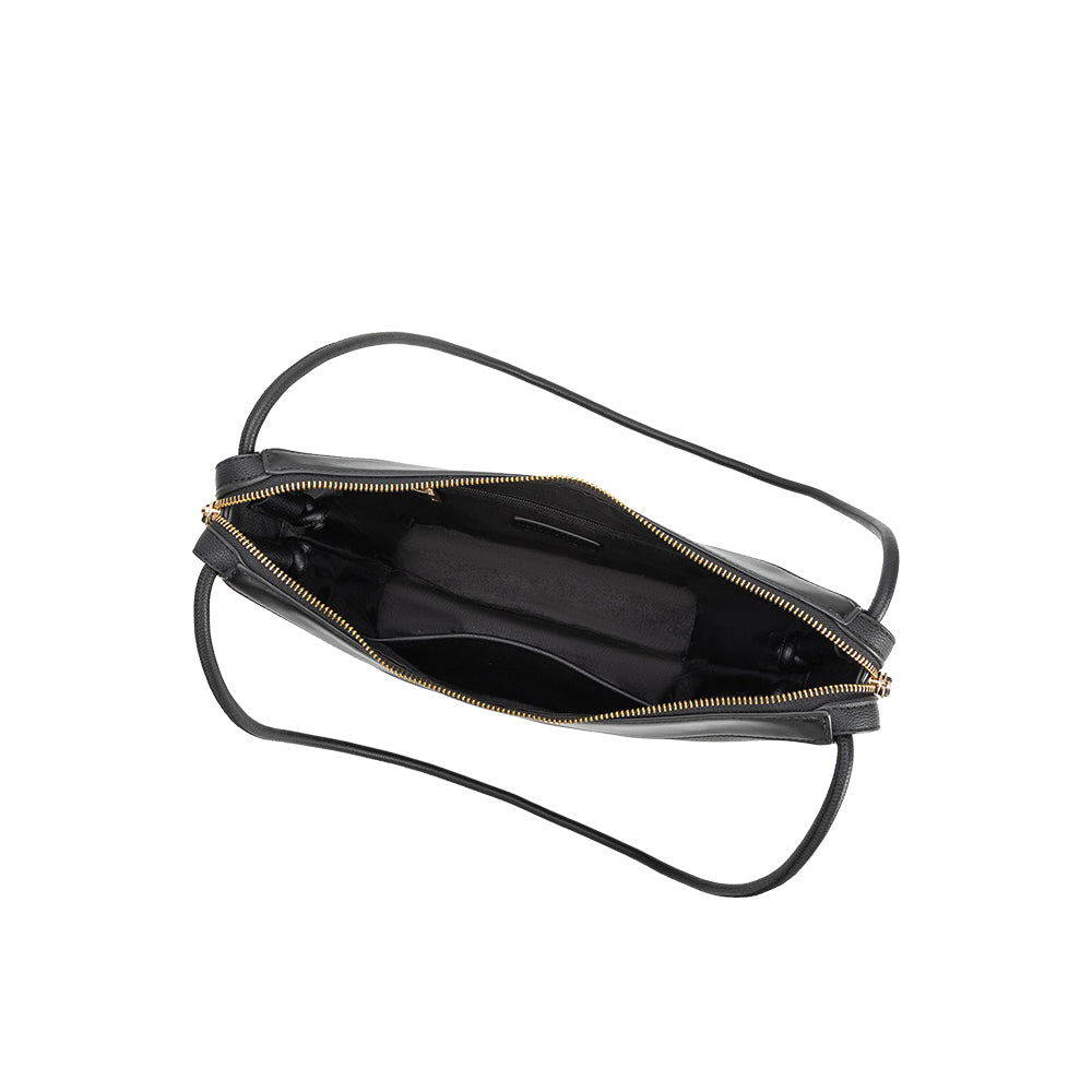 Sac Porté Épaule Grainé Bordure Lisse Noir Léontine vue du produit 4