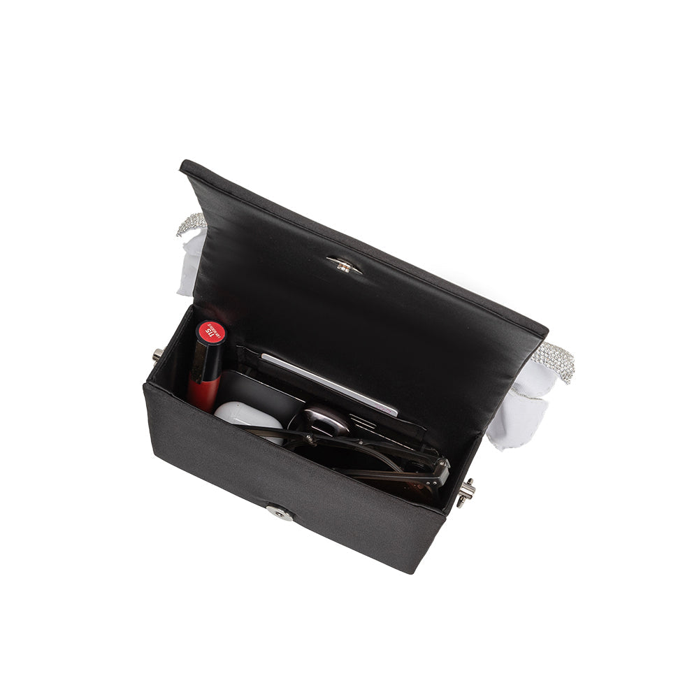 Pochette Nœuds Strass Noir Bertille vue du produit 5
