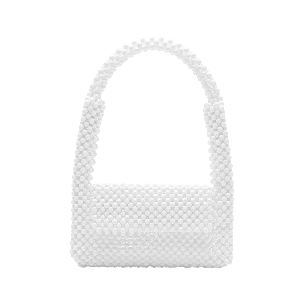 Petit Sac Perlé à Rabat Blanc Dorothée vue du produit 1