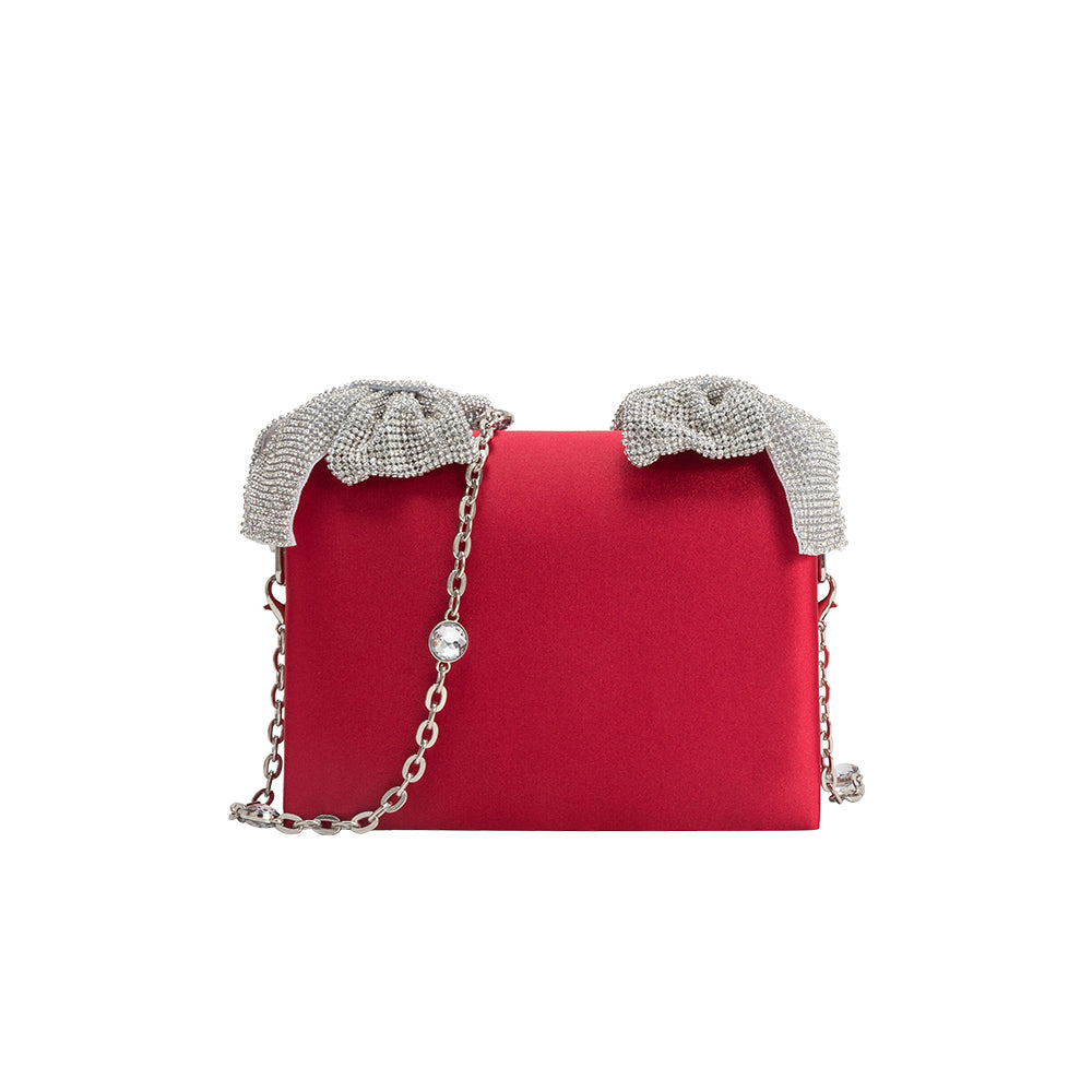 Pochette Nœuds Strass Rouge Reine vue du produit 1