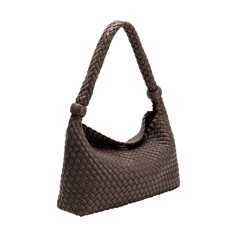 Sac Porté Épaule Tissé Perles Café Flore vue du produit 2