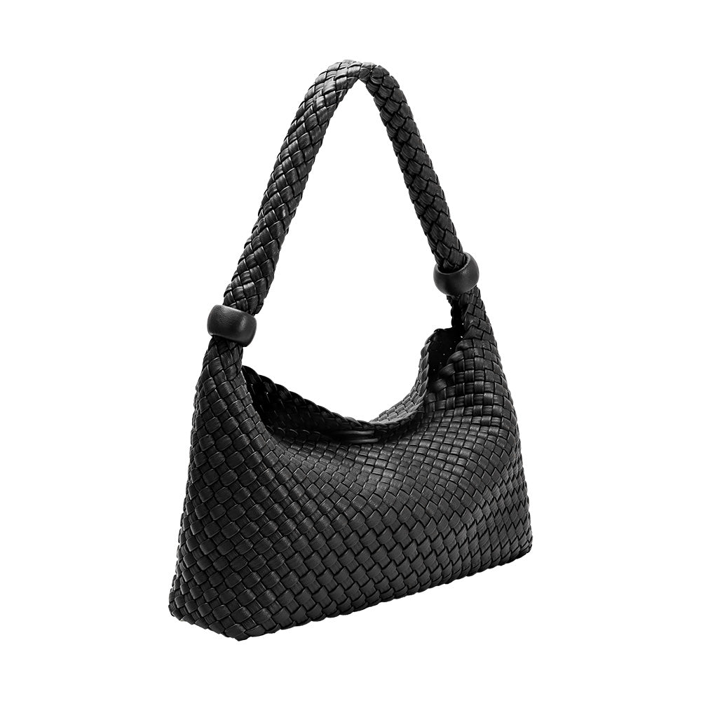 Sac Porté Épaule Tissé Perles Noir Pauline vue du produit 2