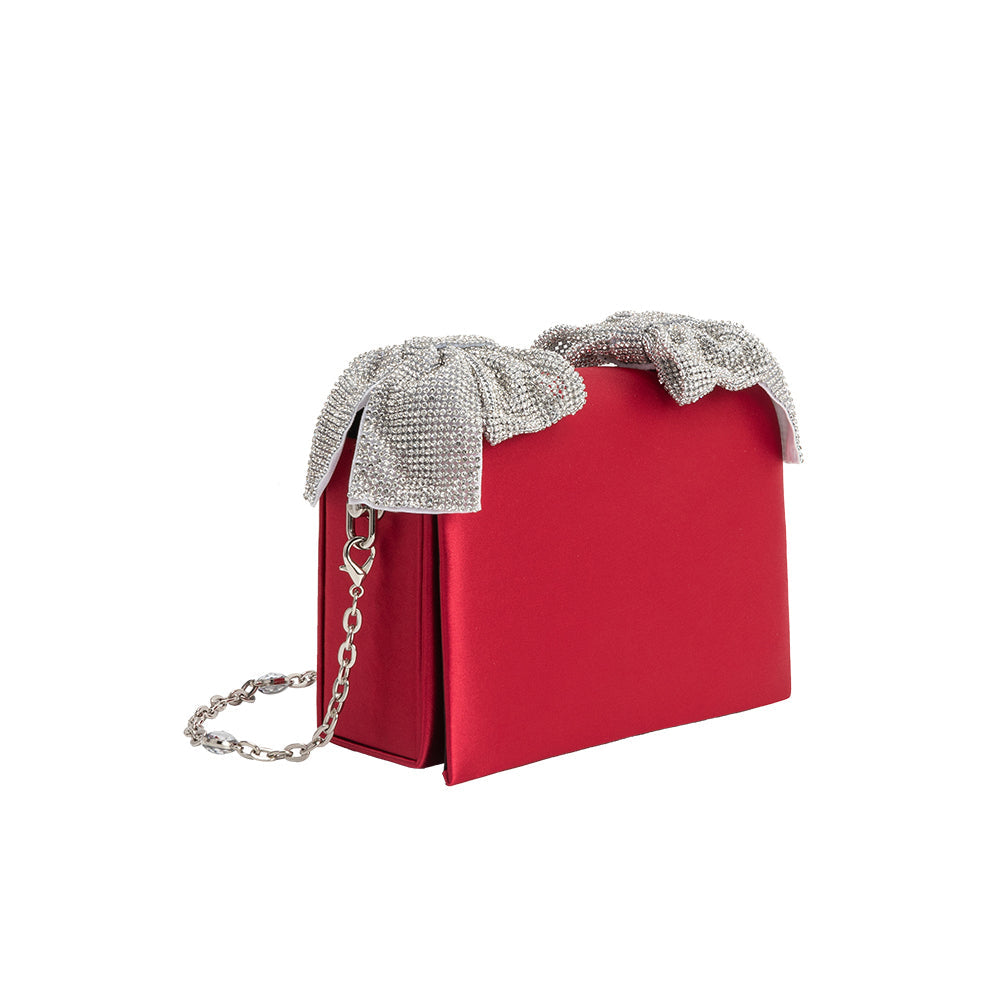 Pochette Nœuds Strass Rouge Reine vue du produit 2