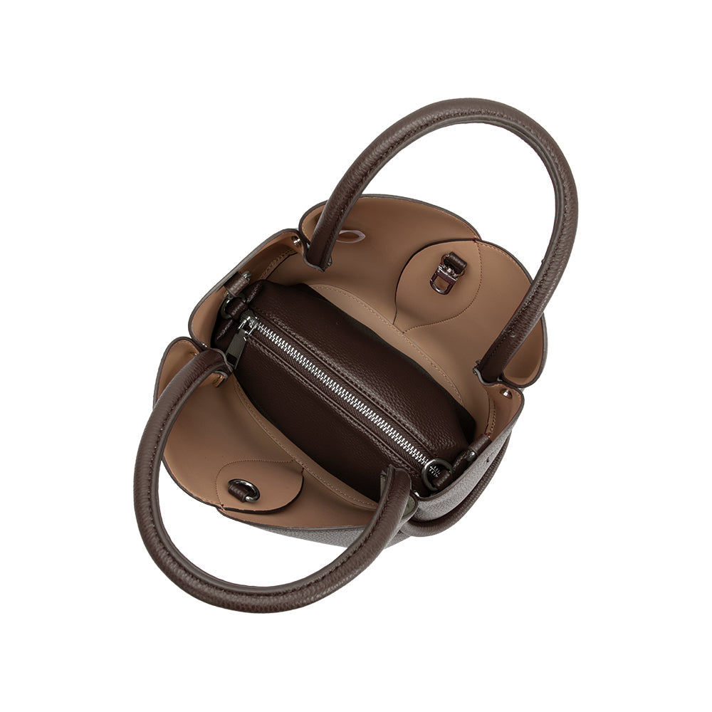 Sac à Main Tulipe Grainé Chocolat Monique vue du produit 6