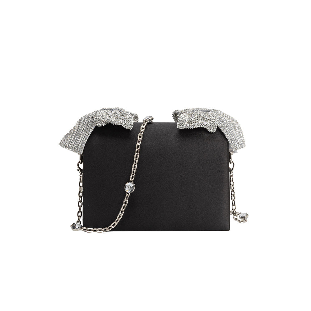 Pochette Nœuds Strass Noir Bertille vue du produit 1