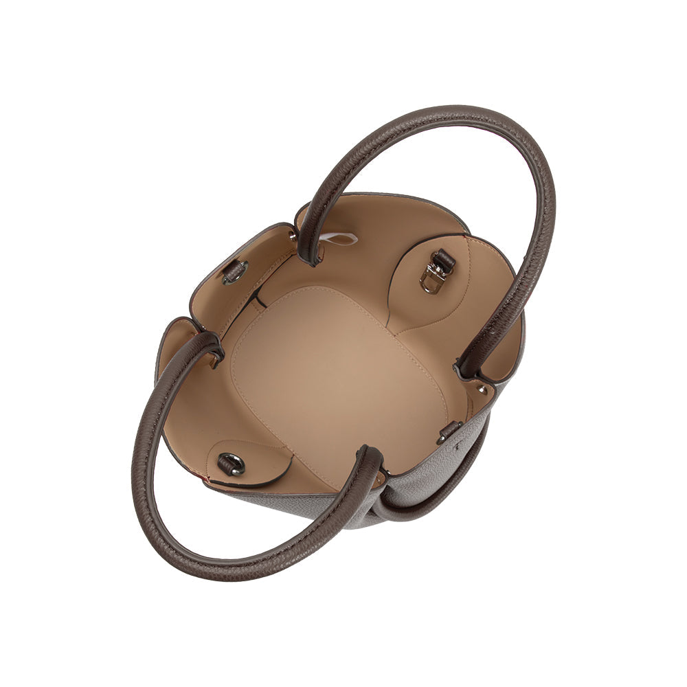 Sac à Main Tulipe Grainé Chocolat Monique vue du produit 5