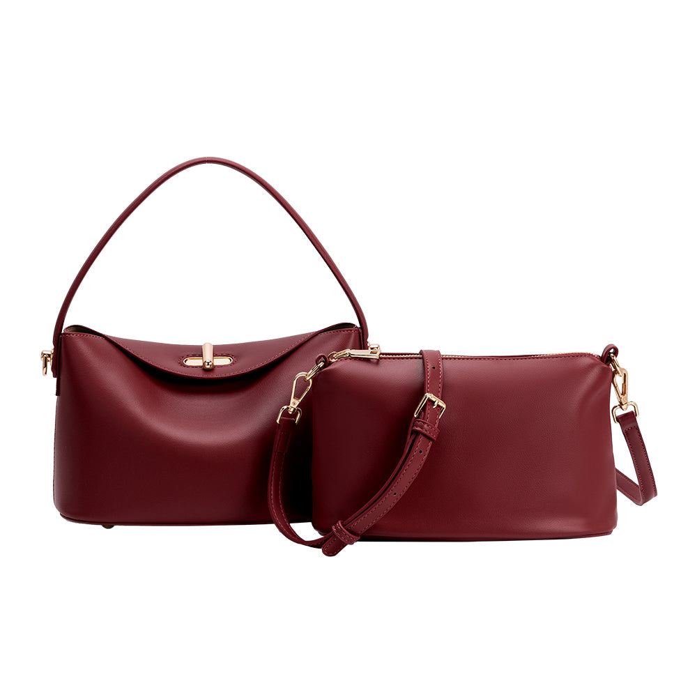 Sac Porté Main Souple Bordeaux Édith vue du produit 4
