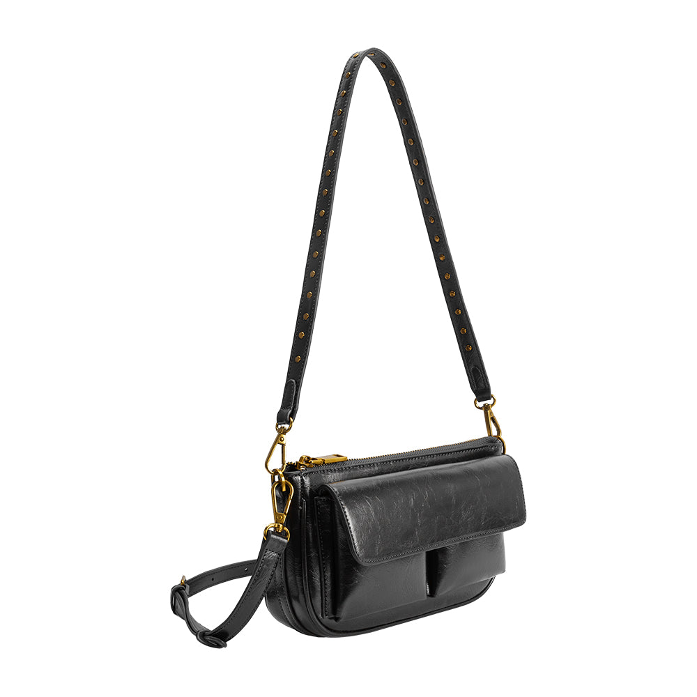 Sac Bandoulière Deux Sangles Noir Rosalie vue du produit 2