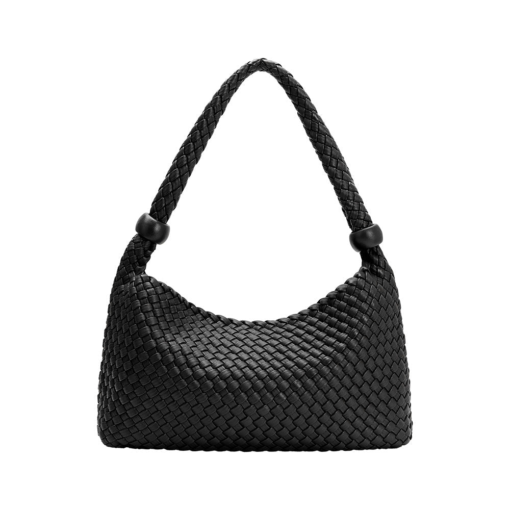 Sac Porté Épaule Tissé Perles Noir Pauline vue du produit 3