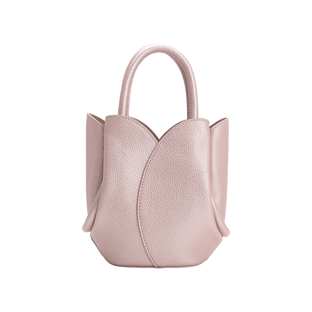 Mini Sac Tulipe Métallisé Rose Albane vue du produit 3