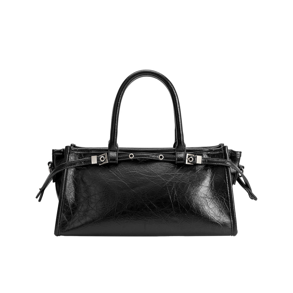 Sac Porté Main Froissé Noir Sidonie vue du produit 3