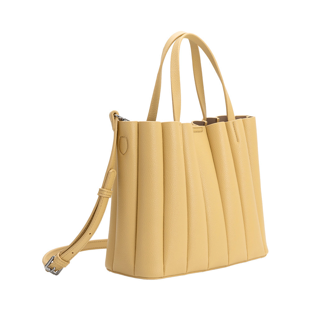 Cabas Plissé Grainé Jaune Adélaïde vue du produit 2