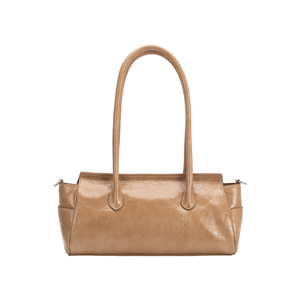Grand Sac Épaule Froissé Fermoir Poussoir Fauve Armande vue du produit 3