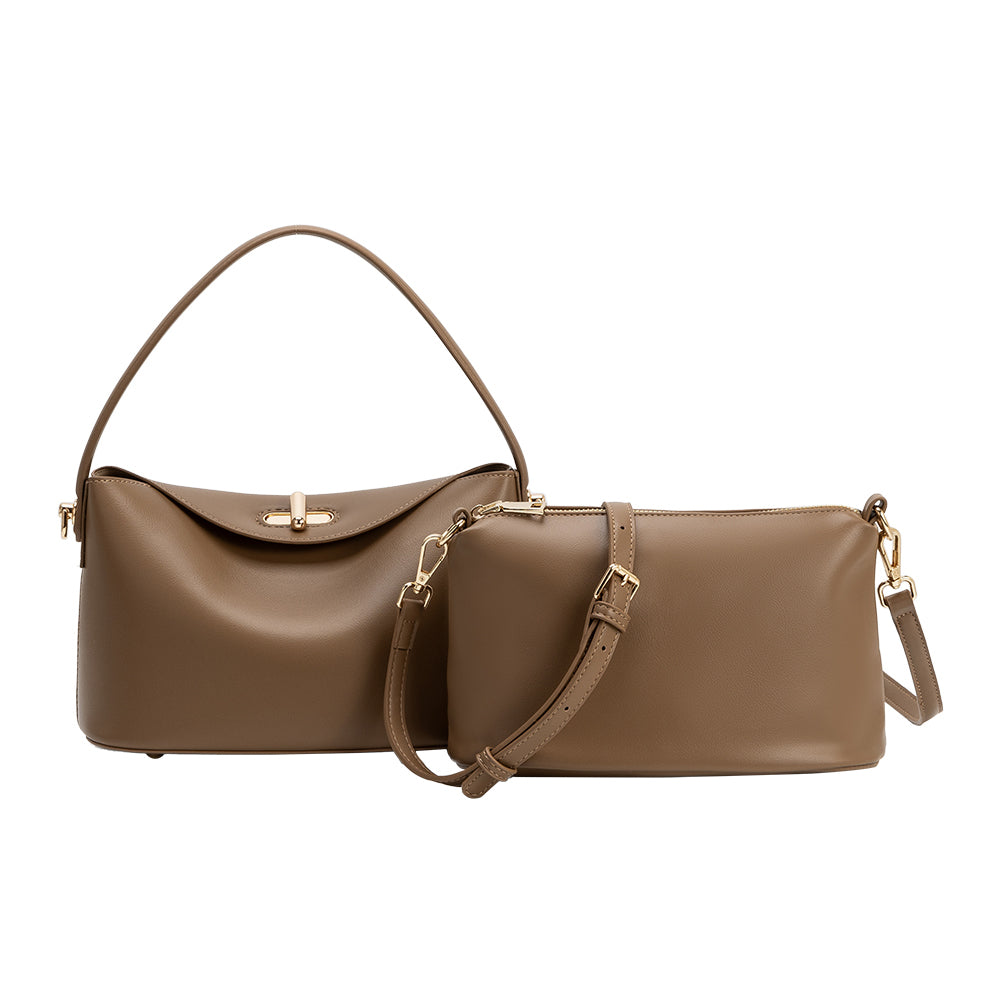 Sac Porté Main Souple Taupe Denise vue du produit 4