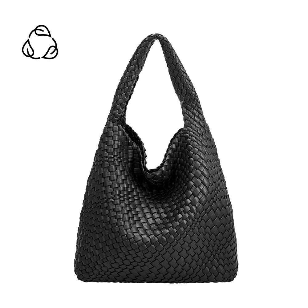 Grand Sac Cabas Tressé Noir Lisette vue du produit 1