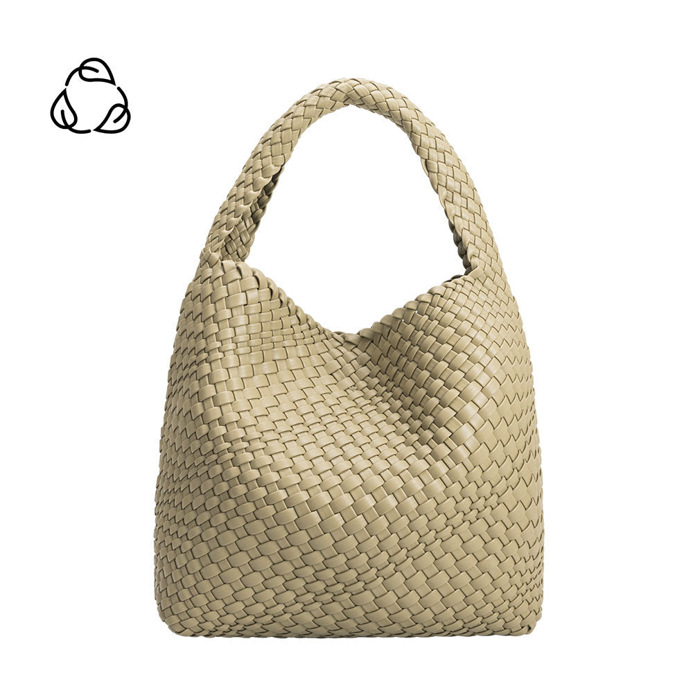 Grand Sac Cabas Tressé Vert Mousse Flavie vue du produit 1