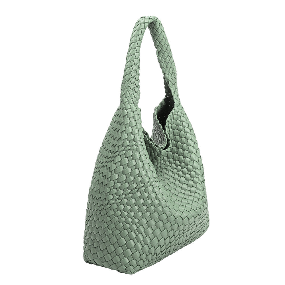 Grand Sac Cabas Tressé Bleu Vert Fanny vue du produit 2